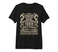 Mai 1968-57 Ans Anniversaire Cadeau Vintage 1968 T-Shirt Haut de Gamme