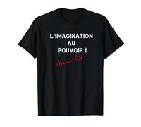 Mai 1968 Slogan de Protestation français Paris révolutionnaire T-Shirt Graphique avec Valeur, Homme, Noir, S
