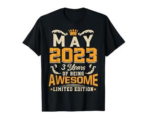 Mai 2023 Vintage 3 Ans Awesome 3e Anniversaire T-Shirt