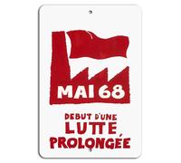Mai 68 : Début d'une Lutte Prolongée - Historique enseignes en métal affiche vintage metal deco 12x8 inch/30x20cm