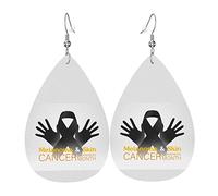 Mai est le mois de la sensibilisation au mélanome et au cancer de la peau Boucles d'oreilles en cuir pour femmes Boucles d'oreilles goutte d'eau en faux cuir Boucles d'oreilles pendantes légères vint