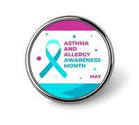 Mai est le mois de sensibilisation à l'asthme et aux allergies. Broches, badges et épingles à coudre pour sacs à dos, vêtements, chapeaux et autres accessoires décoratifs.