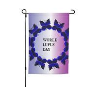 Mai est le mois de sensibilisation au lupus Drapeaux Drapeau de jardin Décoration parfaite Bannière de jardin 12 x 18 pouces Décoration extérieure double face Tapisserie de fête Bannière de décoration