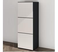 Mai & Mai Armoire à Chaussures Commode à Chaussures Entrée Meuble à Chaussures Gris Noir Mat + Blanc Mat 45x36x120 cm ACH2