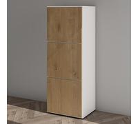 Mai & Mai Armoire à Chaussures Commode Entrée Blanc Mat + Marron Clair