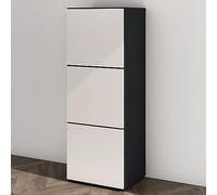 Mai & Mai Armoire à Chaussures Commode à Chaussures Entrée Meuble à Chaussures Gris Noir Mat + Blanc Mat 45x36x120 cm ACH2