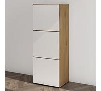 Mai & Mai Armoire à Chaussures Commode Entrée Marron Clair + Blanc Mat