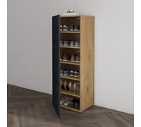 Mai & Mai Armoire à Chaussures Commode Entrée Marron Clair + Gris Noir Mat | Meuble de Rangement à Chaussure, Commode à Chaussures, avec 3 Compartiments, Range-Chaussures, 45x36x120cm, ACH2