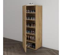 Mai & Mai Armoire à Chaussures Commode à Chaussures Entrée avec 3 Compartiments Meuble de Rangement Chaussure Marron Clair 45x36x120 cm ACH2