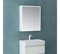 Mai & Mai Armoire de Toilette avec Éclairage LED Armoire Suspendue de Salle de Bain avec Miroir Armoire Miroir Mural 60x15x70 cm Blanc Mat SpiegelSR-04