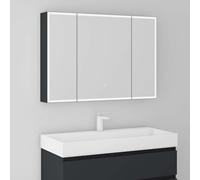 Mai & Mai Armoire Mural de Toilette avec Éclairage LED Armoire Suspendue avec Miroir 100x15x70 cm Anthracite Mat SpiegelSR-04