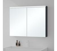 Mai & Mai Armoire Murale Anthracite Mat avec Miroir LED Salle de Bain 90cm