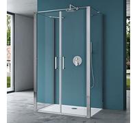 Mai & Mai Cabine de Douche 80x120 pour Un Seul Mur Porte Auto-levante Paroi de Douche Rectangulaire Verre Transparent de 8mm Easy Clean Rav66UK