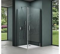 Mai & Mai Cabine de Douche 90x90x195cm Porte Auto-levante Paroi de Douche Carré Verre Transparent de 8mm Easy Clean Rav36-Plus