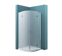 Mai & Mai Cabine de Douche en Angle 90x90cm Paroi de Douche Opaque avec Porte Pivotante Pare Douche en Quart de Cercle avec Receveur de douche Montage Réversible Rav02VS