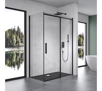Mai & Mai Cabine de Douche Noir en Angle sans Receveur 70x110x195cm
