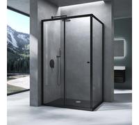 Mai & Mai Cabine de Douche Noir en Angle sans Receveur 80x120x190cm