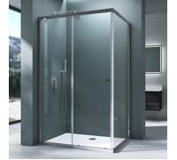 Mai & Mai® Cabine de Douche Paroi de Douche avec Porte Coulissante Verre Trempé de Sécurité 100x100x190cm avec Receveur RAV16L K