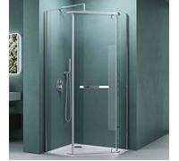 Mai & Mai cabine de douche paroi de douche en quart de cercle pentagonal en angle 90x90cm avec une porte verre transparent de 8mm easy clean Rav08K