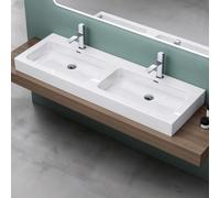 Mai & Mai Double Lavabo Rectangulaire 140x48x13cm avec Trop-Plein