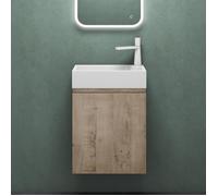 Mai & Mai Ensemble de Meuble de Salle de Bain Meuble sous Lavabo Suspendu Chêne Blanc Clair 46x26x63cm avec Vasque PS02