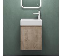 Mai & Mai Ensemble de Meuble de Salle de Bain Meuble sous Lavabo Suspendu Chêne Blanc Clair 46x26x63cm avec Vasque PS02