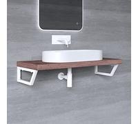 Mai & Mai Équerre de Fixation en Inox Blanc 2 Pièces Support pour Étagère Mural Robuste W4 48cm