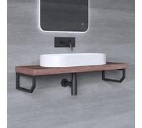 Mai & Mai Équerre de Fixation en Inox Noir 2 Pièces Support pour Étagère Mural Robuste W3 48cm