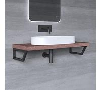 Mai & Mai Équerre de Fixation en Inox Noir 2 Pièces Support pour Étagère Mural Robuste W4 43cm
