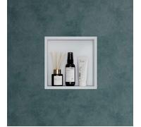 Mai & Mai Étagère Murale à Carreler 30x30x8,3cm Niche de Douche à Encastrer en Inox Blanche