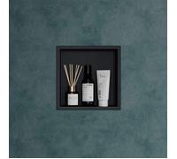 Mai & Mai Étagère murale à carreler noir 30x30x8,3cm niche de douche à encastrer en inox