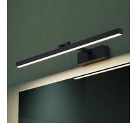 Mai & Mai Lampe Miroir LED 4000K pour Salle de Bain Murale 180° Rotative 60cm Noir Desgin Strahlenschon
