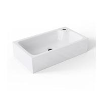 Mai & Mai Lavabo avec trou de robinetterie Col101-46 x 26 x 11 cm - En fonte minérale - Rectangulaire - Blanc
