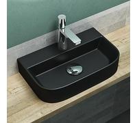 Mai & Mai Lavabo Rectangulaire Posé Suspendu 38x23,5x8cm Noir Mat