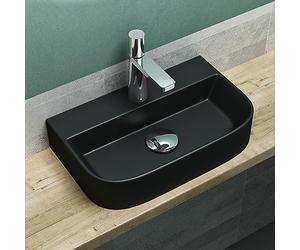 Mai & Mai Lavabo Rectangulaire Posé Suspendu 38x23,5x8cm Noir Mat