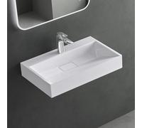 Mai & Mai Lavabo Rectangulaire Posé Suspendu 50x38x11cm sans Trop-Plein | Vasque Lavabo, Perçage Robinet, Bonde et Cache-Bonde Inclus, Surface Lisse, et Facile à Nettoyer, Colossum19