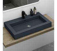Mai & Mai Lavabo Rectangulaire Posé Suspendu 73x48x10cm avec Trop-Plein | Vasque Lavabo, Perçage Robinet, Surface Lisse, et Facile à Nettoyer, pour Salle de Bains Moderne, Colossum18