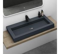 Mai & Mai Lavabo Rectangulaire Posé Suspendu 90x48x10cm avec Trop-Plein | Vasque Lavabo, Perçage Robinet, Surface Lisse, et Facile à Nettoyer, pour Salle de Bains Moderne, Colossum18