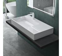 Mai & Mai Lavabo suspendu Col12 : 90 x 48 x 13 cm en fonte minérale blanche
