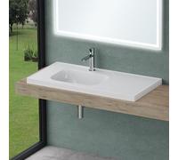 Mai & Mai Lavabo Vasque à Encastrer Blanc Vasque Rectangulaire sans Trop-plein 100x50x16.5cm Col3601