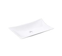 Mai & Mai lave main évier vasque 56,5x42x10 cm en céramique blanc rectangulaire sans perçage pour robinet lavabo sans trop-plein à poser BR891