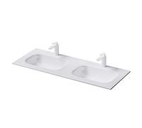 Mai & Mai lave mains blanc 120cm lavabo pour 2 à encastrer en résine double vasque rectangulaire sans trop-plein Col04 120x48x14cm