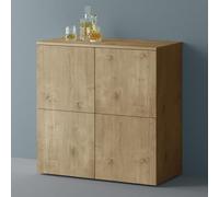 Mai & Mai Meuble de Rangement avec 4 Portes et 4 Compartiments Casier de Rangement Polyvalent Buffet Marron Clair 76x36,4x74 cm SR04