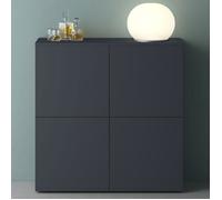Mai & Mai Meuble de Rangement avec 4 Portes et 8 Compartiments Casier de Rangement Polyvalent Buffet Gris Noir Mat 100x36,4x98 cm SR04