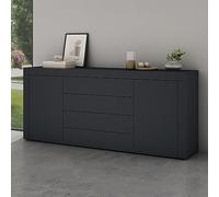 Mai & Mai Meuble de Rangement Buffet Commode Gris Noir Mat 167cm