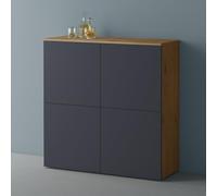 Mai & Mai Meuble de Rangement Buffet Marron Clair + Gris Noir Mat 100cm