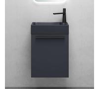 Mai & Mai Meuble de Salle de Bain Anthracite Mat 46cm Meubles de Salle de Bain Suspendu avec Lavabo Gris-Noir Mat Pisa