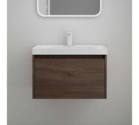 Mai & Mai Meuble de Salle de Bain Chêne avec Lavabo Meuble sous Vasque 60x50x40cm Meuble Suspendu avec Tiroir Salerno