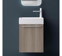 Mai & Mai Meuble de Salle de Bain Chêne Blanc Clair 46cm Meubles de Salle de Bain Suspendu avec Vasque
