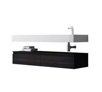 Mai & Mai Meuble de salle de bain gris foncé avec lavabo meuble sous vasque 150x48x25cm meuble suspendu avec 2 tiroirs